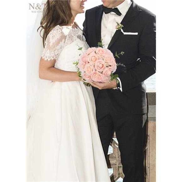 Artificial Flowers, 25Pcs Fake Flowers Roses Perfect for DIY Wedding Bouquets - Picture 6 of 6